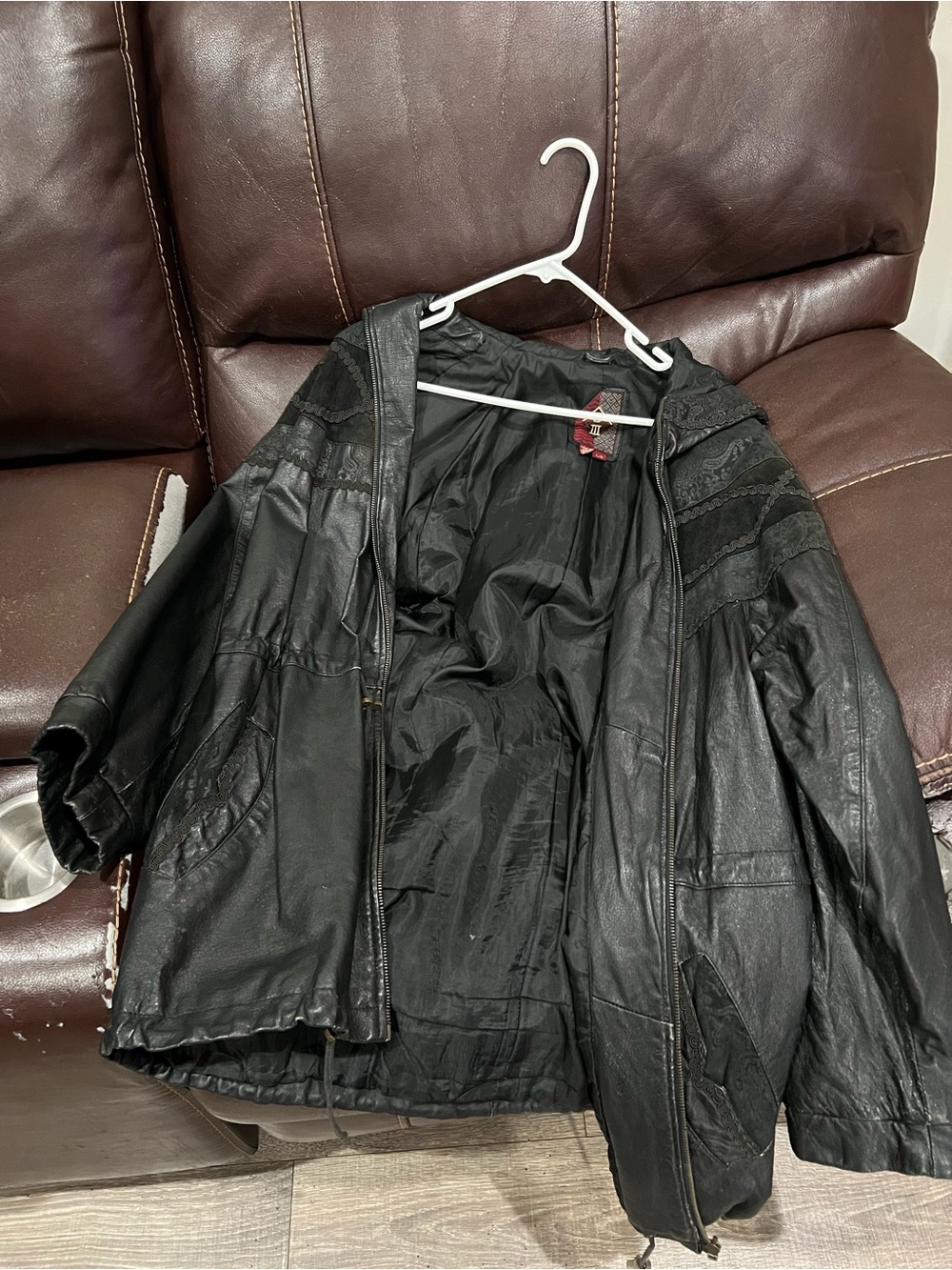Men's Black Hooded Leather Bomber Jacket